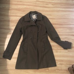 Military green Tulle peacoat